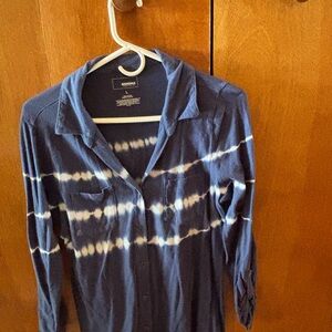 Sonoma Navy and White Tie-Dye Shirt